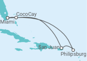 Itinéraire -  Saint Martin, Porto Rico - Royal Caribbean