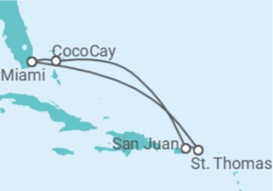 Itinéraire -  Porto Rico, Iles Vierges Américaines - Royal Caribbean