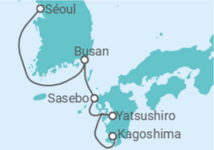 Itinéraire -  Corée Du Sud, Japon - Boissons incluses - Costa Croisières