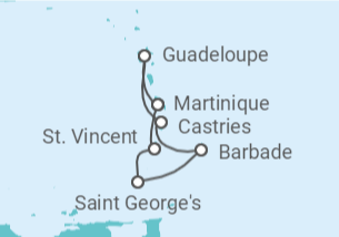 Itinéraire -  Sainte Lucie, Barbade, Saint Vincent et les Grenadines, Martinique - MSC Croisières