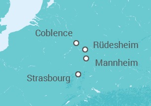 Itinéraire -  La majestueuse vallée du Rhin romantique et le rocher légendaire de la Lorelei - CroisiEurope