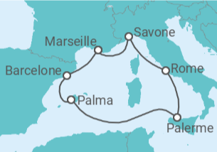Itinéraire -  Espagne, Italie - Costa Croisières