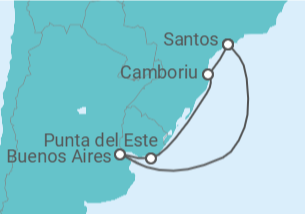 Itinéraire -  Uruguay, Argentine, Brésil - MSC Croisières