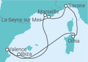 Itinéraire -  Italie, Espagne - Costa Croisières