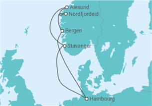 Itinéraire -  Norvège - AIDA