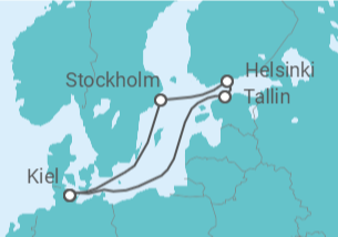 Itinéraire -  Estonie, Finlande, Suède - AIDA