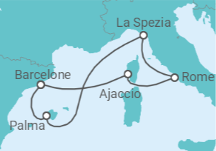 Itinéraire -  Espagne, Italie, France - Boissons incluses - AIDA