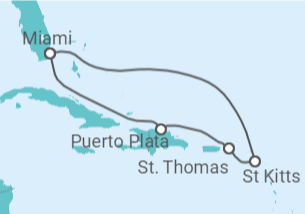 Itinéraire -  Iles Vierges Américaines, San Cristobal y Nieves - Celebrity Cruises