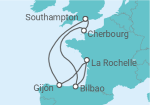 Itinéraire -  Espagne, France - MSC Croisières