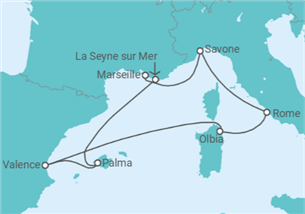 Itinéraire -  De Toulon/La Seyne sur Mer (France) à Marseille - Costa Croisières