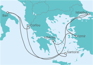 Itinéraire -  Turquie, Grèce, Italie - MSC Croisières