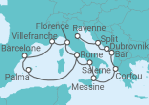 Itinéraire -  De Rome (Civitavecchia) à Ravenne (Italie) - Norwegian Cruise Line