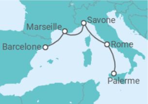 Itinéraire -  Italie, France - Costa Croisières