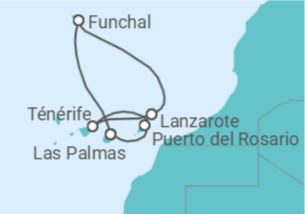 Itinéraire -  Iles Canaries et Madère - Costa Croisières