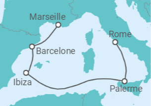 Itinéraire -  Espagne, Italie - Boissons incluses - Costa Croisières