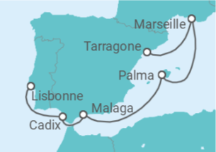 Itinéraire -  Espagne, France - MSC Croisières