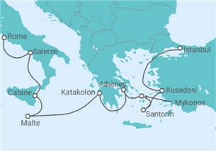 Itinéraire -  De Istanbul (Turquie) à Rome (Civitavecchia) - Norwegian Cruise Line