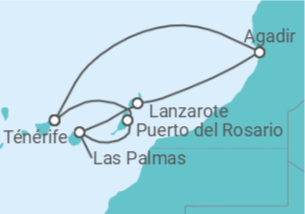 Itinéraire -  Iles Canaries et Madère - Costa Croisières