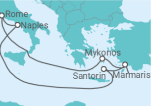 Itinéraire -  Grèce, Turquie, Italie - vols inclus - MSC Croisières