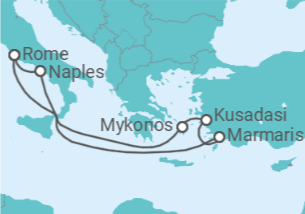 Itinéraire -  Grèce, Turquie, Italie - vols inclus - MSC Croisières