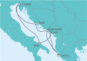 Itinéraire -  Italie, Monténégro, Grèce, Croatie - Costa Croisières