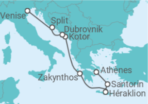 Itinéraire -  Grèce, Monténégro, Croatie - Costa Croisières