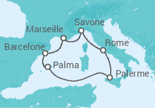Itinéraire -  Italie, France, Espagne - Costa Croisières