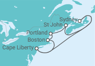 Itinéraire -  États-Unis, Canada - Royal Caribbean