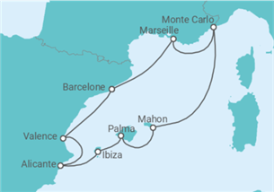 Itinéraire -  France, Monaco, Espagne - Silversea