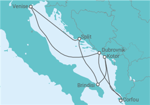 Itinéraire -  Croatie, Grèce, Monténégro, Italie - vols inclus - MSC Croisières