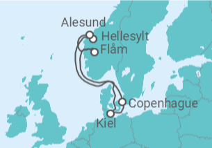 Itinéraire -  Danemark, Norvège - vols inclus - MSC Croisières