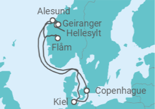 Itinéraire -  Danemark, Norvège - vols inclus - MSC Croisières