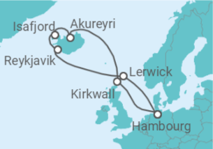 Itinéraire -  Royaume-Uni, Islande - vols inclus - MSC Croisières