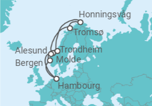 Itinéraire -  Norvège - vols inclus - MSC Croisières