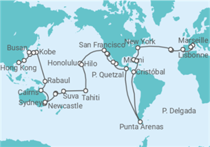 Itinéraire -  Tour du Monde - Costa Croisières
