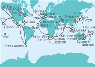 Itinéraire -  Tour du Monde - Costa Croisières