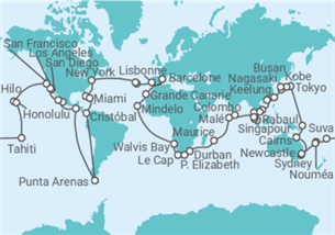 Itinéraire -  Tour du Monde - Costa Croisières