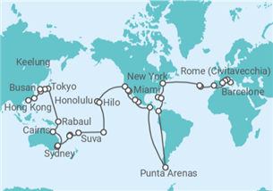 Itinéraire -  Tour du Monde - Costa Croisières