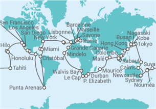 Itinéraire -  Tour du Monde - Costa Croisières