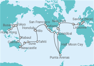 Itinéraire -  Tour du Monde - Costa Croisières