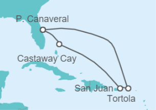 Itinéraire -  Iles Vierges Britanniques, Porto Rico - Disney Cruise Line