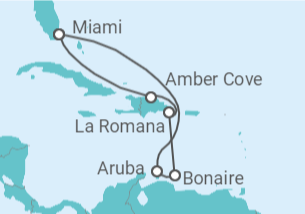 Itinéraire -  Aruba, Antilles, République Dominicaine - Carnival