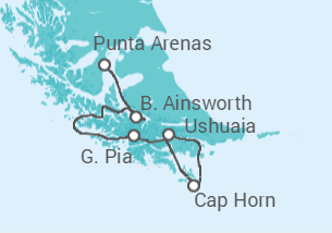 Itinéraire -  Fiordos de Tierra del Fuego (4N) - Australis