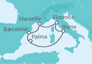 Itinéraire -  Italie, France, Espagne - AIDA
