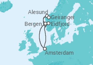 Itinéraire -  Norvège - Holland America Line