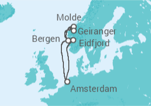 Itinéraire -  Norvège - Holland America Line