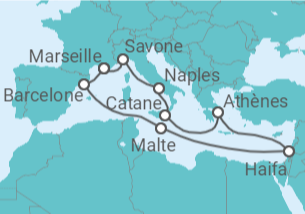 Itinéraire -  Méditerranée et Israël - Costa Croisières