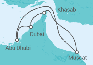 Itinéraire -  Emirats Arabes Unis, Oman - AIDA