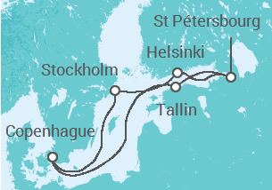 Itinéraire -  Estonie, Russie, Finlande, Suède - Disney Cruise Line