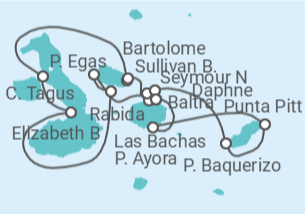 Itinéraire -  Iles Galapagos - Celebrity Cruises